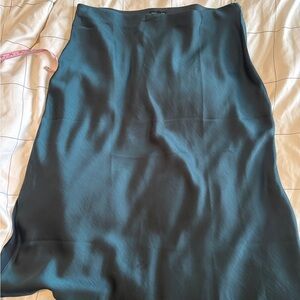 Universal Standard midi teal skirt